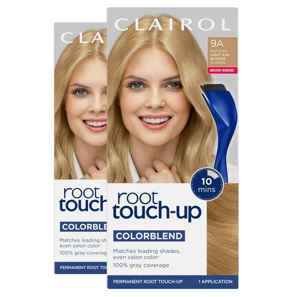 Clairol Retouche Racines par Nice'n Easy Teinture Permanente, Couleur Blond Cendré Clair 9A, Lot de 2