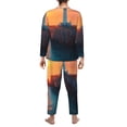thumbnail image 7 of Salouo Lighthouse At Sunset Coast Print Button-Front Long Sleeve Pajama Set for Men, Soft 2Pjs Men's Long Sleeve Sleepwear -XX-Large, 7 of 7