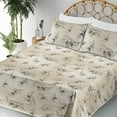 thumbnail image 3 of Ambesonne Olive Pattern Fitted & Flat Sheet with Shams 4 Pcs Set, Retro Fruit Pattern, Full, Eggshell Laurel Green, 3 of 5