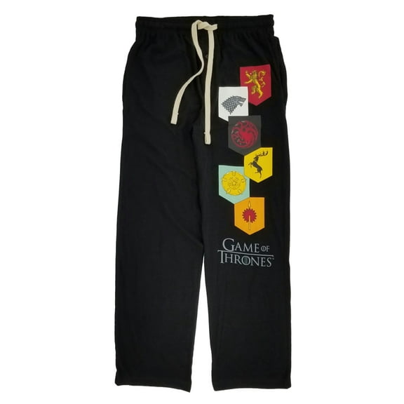 Game Of Thrones Mens Black Knit Lounge Pants Sleep Pants Pajama Bottoms M