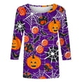 thumbnail image 4 of T Shirts for Women 3/4 Sleeve T Shirt Halloween Fall Loose Graphic Casual Tees Tops Womens Tops Crewneck Shirt Top, 4 of 6