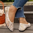thumbnail image 4 of RoamHome Women's Pointed Toe Ballet Flats Floral Print Mesh Slip-On Comfy Loafers Breathable Lightweight Walking Shoes Daily Casual, 4 of 9