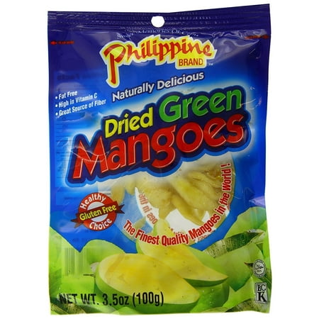 Philippine Brand Dried Green Mangoes, 3.5oz/100g (Mangoes (3.5oz/100g), Single