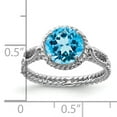 thumbnail image 2 of 925 Sterling Silver Blue Topaz Pear Twisted Ring Size 6 3mm Wide -  Jewelry Gift for Mom, 2 of 2