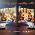 thumbnail image 3 of Magcubic 8K Compatible con Proyector Inteligente Android 14 Nativo 1080P con Enfoque Automático, 1100 ANSI, WiFi 6, Estéreo HiFi de 12W, HDR10+, Proporción de Lanzamiento 1.0:1 para Cine en Casa y, 3 of 12