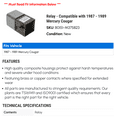 thumbnail image 2 of Relay - Compatible with 1987 - 1989 Mercury Cougar 1988, 2 of 2