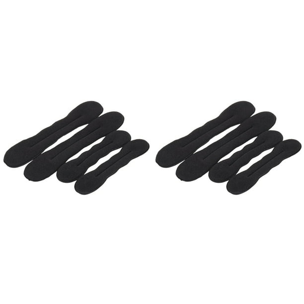 Fabricante de Moño Mágico (4 Pequeños, 4 Grandes) Moldeador de Moño de Esponja de Espuma Accesorios para el Cabello (Negro)