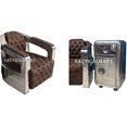 thumbnail image 2 of Nauticalmart Modern Industrial Aviation Accent Arm Chair with Side Drawer Table, 2 of 5