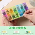 thumbnail image 5 of ARCTICICE Pill Box 7 Day Pill Organizer 2 Times a Day Compact Pill Travel Case, 14 Individual Compartmented Pill Box with Braille Printed, Rainbow, 5 of 5
