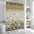 thumbnail image 6 of Green Pumpkin Fall Shower Curtain, Waterproof Shower Curtains for Bathroom, Thanksgiving Sunflower Daisy Botanical Linen Washable Fabric Bathtub Curtain Set Bath Decor with 12 Hooks 48"x72", 6 of 8