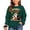 Dark Green, variant on Venzia Women Cute Fall Sweatshirt, Retro Pumpkin Black Cat Cartoon Graphic Crewneck Casual Autumn Pullover Top
