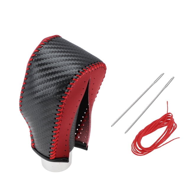 Cubierta de pomo de cambio de marchas Unique Bargains, protector de manija de cambio para Honda CRV 2008-2011, cuero negro y rojo