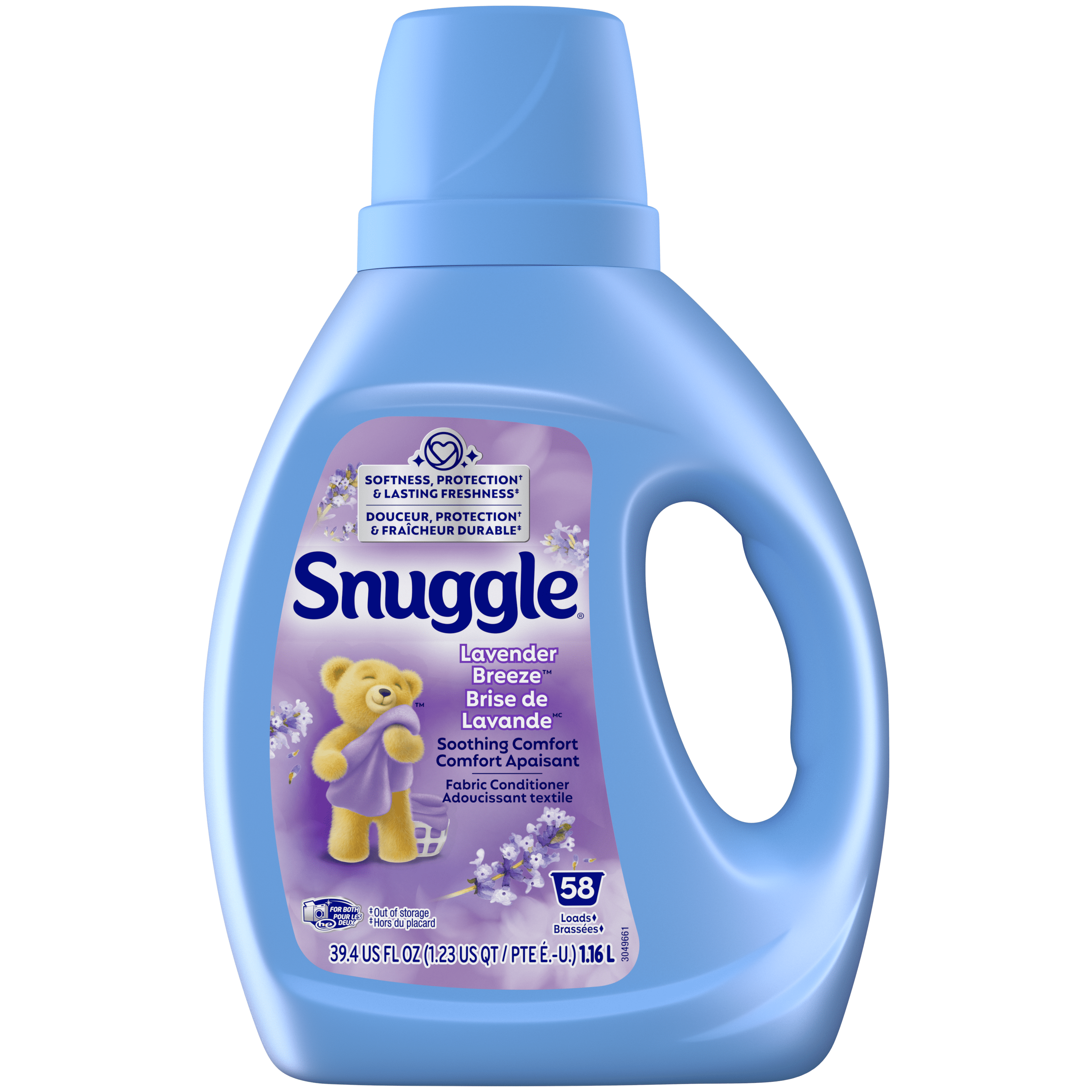 Assouplissant liquide Snuggle Brise de lavande Confort apaisant, 1,16 litres, 58 brassées 1 bouteille 58 brassées
