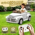 thumbnail image 2 of 12V Ride on Toys, Licensed Chevrolet 3100 Powered Ride on Cars with Remote Control, Bluetooth, Music, USB Ports, LED Lights, 4 Wheels Suspension, Electric Car for Kids Boys Girls Ages 3-6, White, 2 of 9