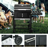 Deals on Costway Outdoor Portable Charcoal Grill with Side Table