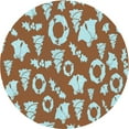 thumbnail image 1 of Ahgly Company Tapis d'Intérieur Rond Lavable en Machine Transitionnel Acajou Brun, 7 Pieds Rond, 1 of 7