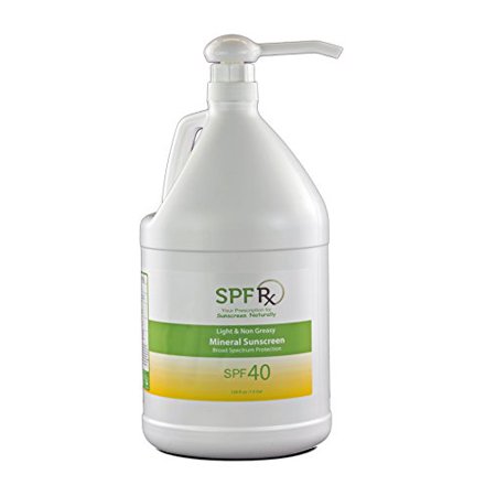 SPF Rx Sunblock Bulk SPF 40, Mineral Sunscreen With Zinc Oxide & Titanium Dioxide, Mineral Broad Spectrum Protection, Family 1 Gallon with Dispensing (Best Sunscreen With Zinc Oxide And Titanium Dioxide)