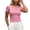 Pink, variant on CQONEPT Women Elastic Workout Shirts Breathable Compression Quick Dry Gym Lightweight Basic Fitted Running Tops Blue XXL