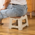 thumbnail image 4 of Folding Step Stool with Portable Handle Stable Great Load Bearing Collapsible Kids Kitchen Bathroom Camping Stall Owner Rest Stool Fishing Stool, 4 of 7