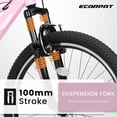 thumbnail image 3 of Juuar 24" Mountain Bikes for Men Women, 21 Speed Steel Frame Adult Bike, Urban Commuter Bicycle with Front Suspension & Dual V-Brake, Pink, 3 of 8