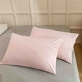 thumbnail image 2 of Pillow Cases Standard Size Set of 2 for Bedroom Washable Solid-color Pillowcase Suitable for Women Men 51*90cm (Pink), 2 of 6