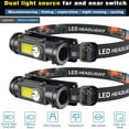 thumbnail image 6 of Xhy LED Headlamp, 2-Pack Rechargeable Head Lamp 1000 Lumen Super Bright Flashlights, Adjustable Headband for Adults and Kids - Waterproof Hiking & Camping Headlight, 6 of 7