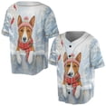 thumbnail image 3 of Playful Basenji Welcomes Winter Snowy Day with Cardinal Bird All Over Print 3D Baseball Shirt African Barkless Dog Lover Softball Sport - 2017, 3 of 6