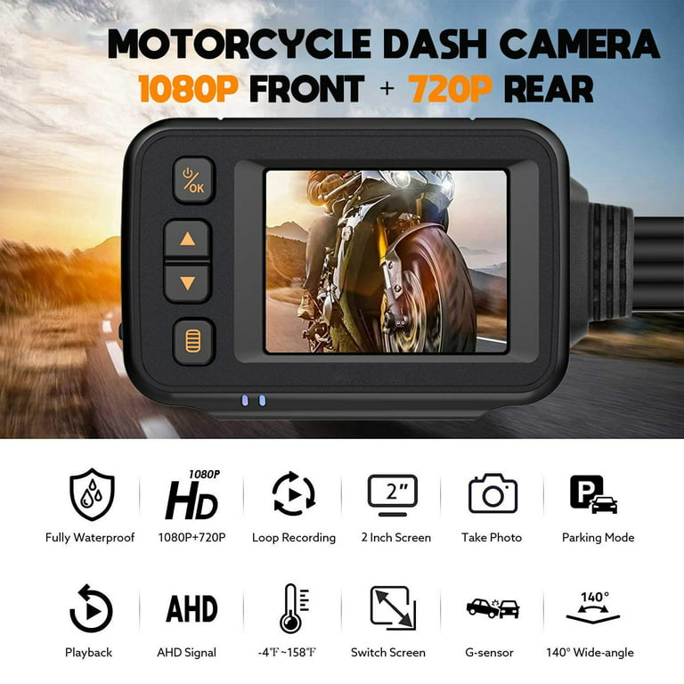 onn. 1080p HD Black Car Dash Cam, 2.4 LCD Screen, 110 Degree Vision Angle,  Play Video Recordings, 0.5 lb.