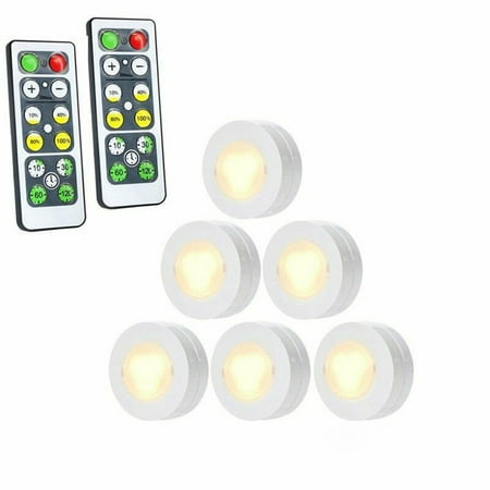 

Wojeull 6 Pack Wireless LED Closet Lights Under Cabinet Lighting Battery Operated Under Counter Lighting Dimmable Night Lights Stick On Light