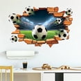 thumbnail image 5 of 24" X 36" 3D Soccer Ball Wall Stickers, Self-Adhesive Break-Through Wall Decals, Vivid Football-Themed Decor for Bedroom, Playroom, Living Room, Sports-Themed Party Decor for Family and Sports Fans, 5 of 6
