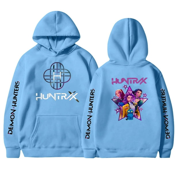 Moonsky Sudadera con capucha de moda para mujer de la cantante pop Dem/0n HUNTR/X con jersey corto, suave y cómoda, top de manga larga para uso informal en primavera, otoño e invierno. 2XL