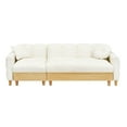 thumbnail image 7 of 3 Seater Sofa Bed with Hidden Storage Space & Pillow, Tech Cloth Upholstered Modular Sectional Sofa Couch with Drawer &Adjustable Backrest, Extra Deep Seat Cloud Couch for Living Room,Beige, 7 of 7