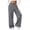 Dark Gray, variant on CHGBMOK Plus Size Women's Wide Leg Pants High Waist Drawstring Sweatpants with Side Pockets Casual Comfy Trousers