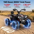 thumbnail image 2 of Wisairt 24V Ride on ATV Toys, 4WD Kids ATV 4-Wheeler for Big Kids with 2 Seater, Electric Quad 800W Motor Power, Black, 2 of 10