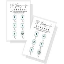 IV Intravenous Therapy Loyalty Card  50 Pack  2x3.5" inch Business Size Card  Drip Vitamin IV Supplies  Hydration Therapy  White Card Design