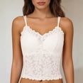 thumbnail image 2 of ChoXxx Women's Lace Backless Camisole Removable Padding Braless Strap Casual White M, 2 of 7