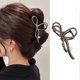 thumbnail image 1 of Hair Clip Metal Large Bow Hair Claw Clips French Elegant Pearl Butterfly Ribbon Knot Shape Hair Styling Hair Accessories Black Hair Barrette Hairpin f, 1 of 3