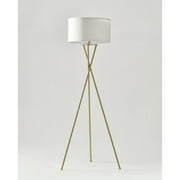 Brightech 60" Modern Adjustable Height Brass Floor Lamp with White Drum