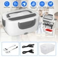 thumbnail image 2 of Electric Lunch Box Food Heater - 2 in 1 Portable Food Warmer Leakproof Heated Lunch Box for Adults, 12V/110V Heating Microwave for Car/Home with 1.5L Removable Stainless Steel Container, 2 of 7