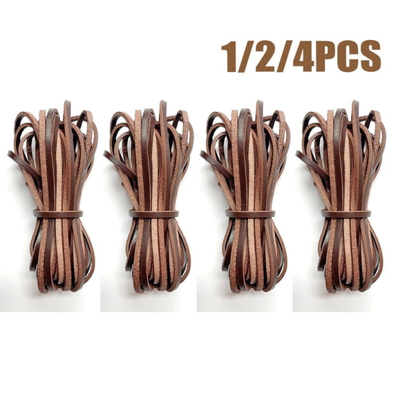 1/2/4*5Yards 3MM Flat COW Leather Strip Cord Braiding String Dark Brown Espresso