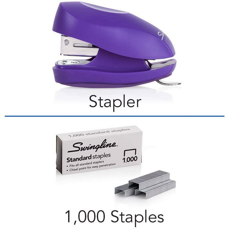 Deli Stapler, Desktop Stapler, Office Stapler, 20 Sheet Capacity, Includes  1000 Staples and Staple Remover, Purple
