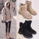 thumbnail image 5 of Botas de invierno de mujer de moda de tubo medio con forro polar y algodón grueso y cálido con piel, 5 of 6