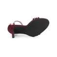 thumbnail image 5 of BLISSFUL STEP Women's Round Toe Rhines Ankle Strap Stiletto Heels Sandals Burgundy 10, 5 of 8