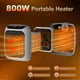 thumbnail image 2 of Portable Ceramic Heater 800W with Remote, 12H Timer, 2 Heat Settings, LED Display, Electric Space Heater for Home & Office, 2 of 5