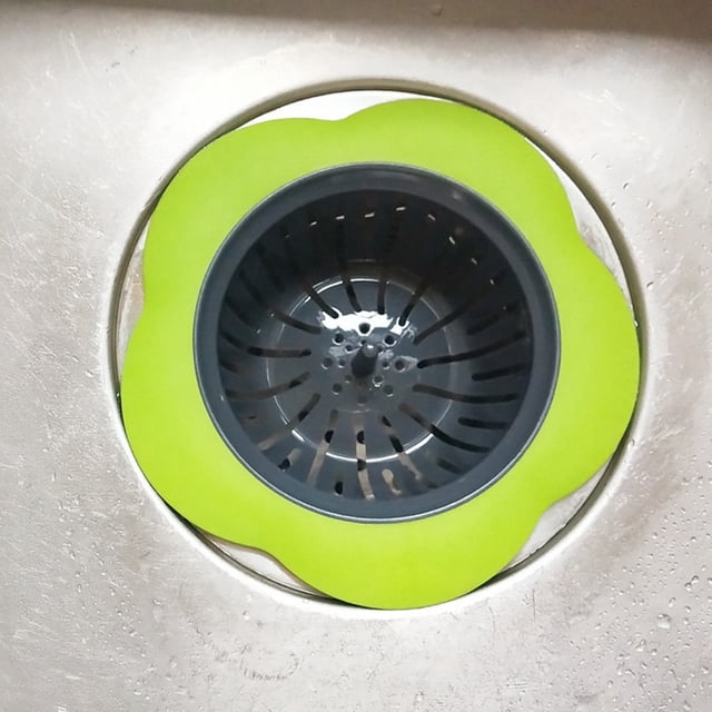Silicone Kitchen Sink Strainer Anti Clog Drain Filter With Wide Rim and Easy Lift Center Post