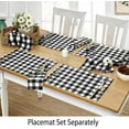 thumbnail image 5 of Home Bargains Plus Rectangle Fabric Tablecloth, Country Rustic Buffalo Plaid, 52 x70 Inch, Indoor Outdoor Easy Care Dining Table Cover, Checked Cottage Gingham, Black, 5 of 5