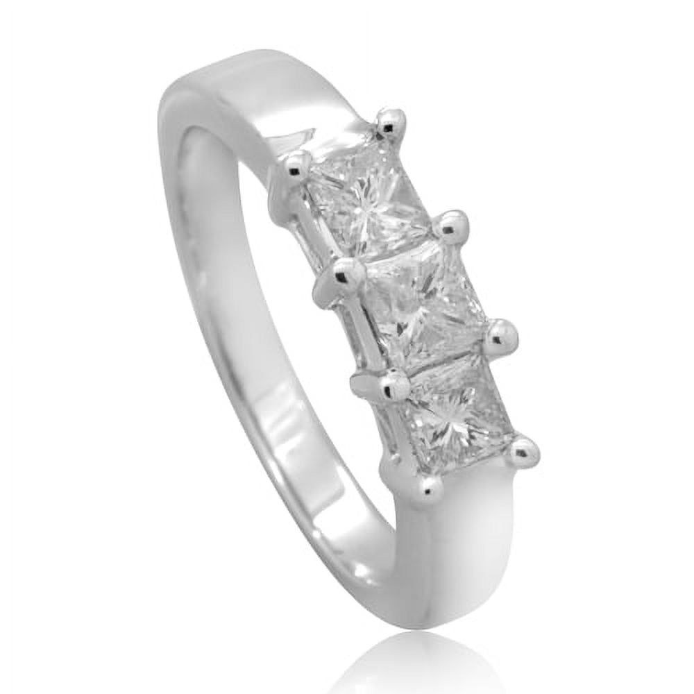 14K White Gold 1.00 CTTW Three Stone Diamond Ring