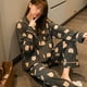 thumbnail image 5 of Pijamas Mujer Primavera y Otoño Algodón Manga Larga Fino Verano Cardigan Algodón Traje Hogar, 5 of 6