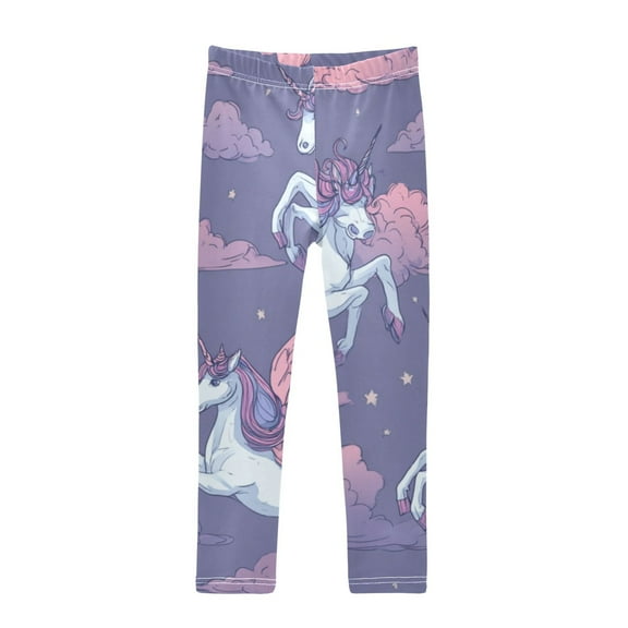Girl's Legging Full-Length Colorful Print Tights For Dance Gym Everyday Wear Unicorn