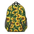 thumbnail image 3 of Sunflower and Leaf Green Pattern Cute School Backpack Bag with Padded Back and Adjustable Shoulder Straps 16.9 X 12.6 X 5.9 Inches, 3 of 5